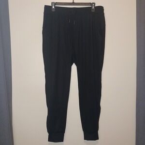 LIBIN Black Jogger sweat Pants Lounge L Drawstring Waist Pockets Tapered Leg